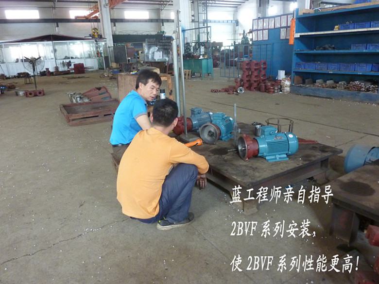 佛真工程師親自指導(dǎo)2BVF水環(huán)式真空泵的安裝，嚴(yán)格的安裝要求對水環(huán)式真空泵性能提高有著重要的作用